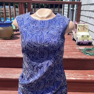 Tommy Hilfiger Blue Patterned Dress Sz 2/ straight fits sleeveless